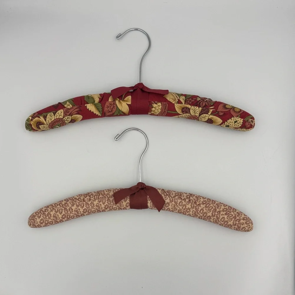 Vintage Padded‎ Fabric Hangers Set 5 Floral Quilted Closet Decor